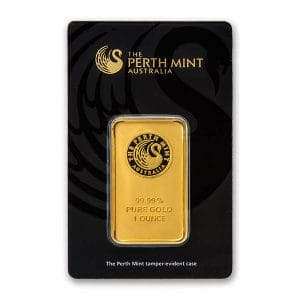 1 oz Perth Mint Gold Bar Obverse