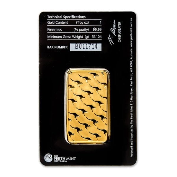 1 oz Perth Mint Gold Bar Reverse