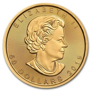 1 oz Canadian Gold Maple Leaf - Obverse